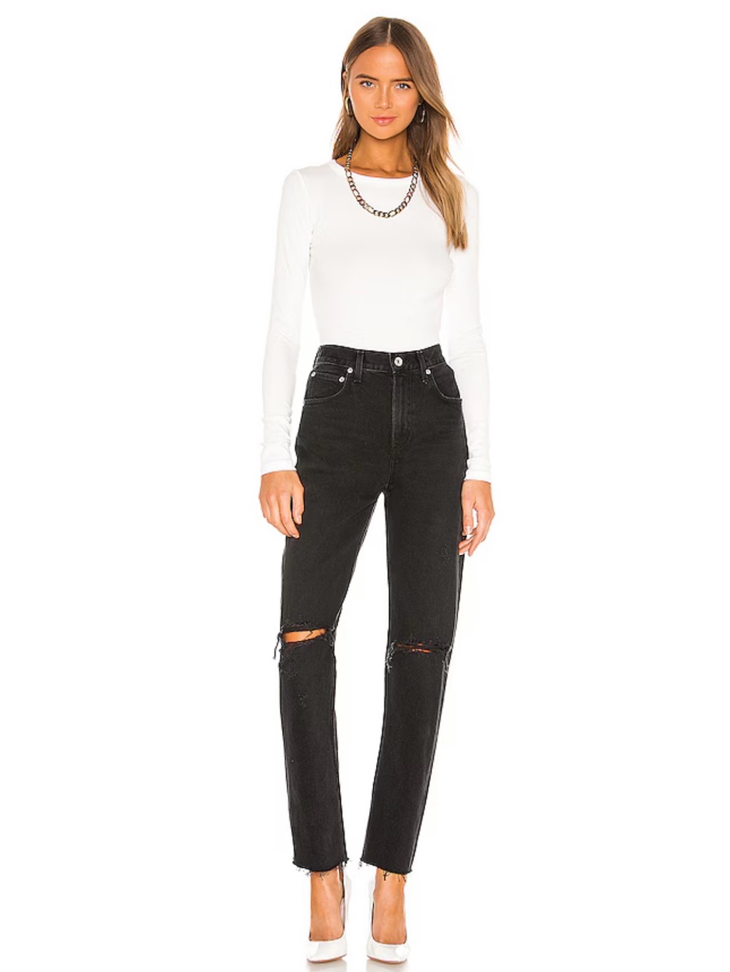 Agolde Cherie High Rise Straight Cotton Jeans In Distortion Size 24